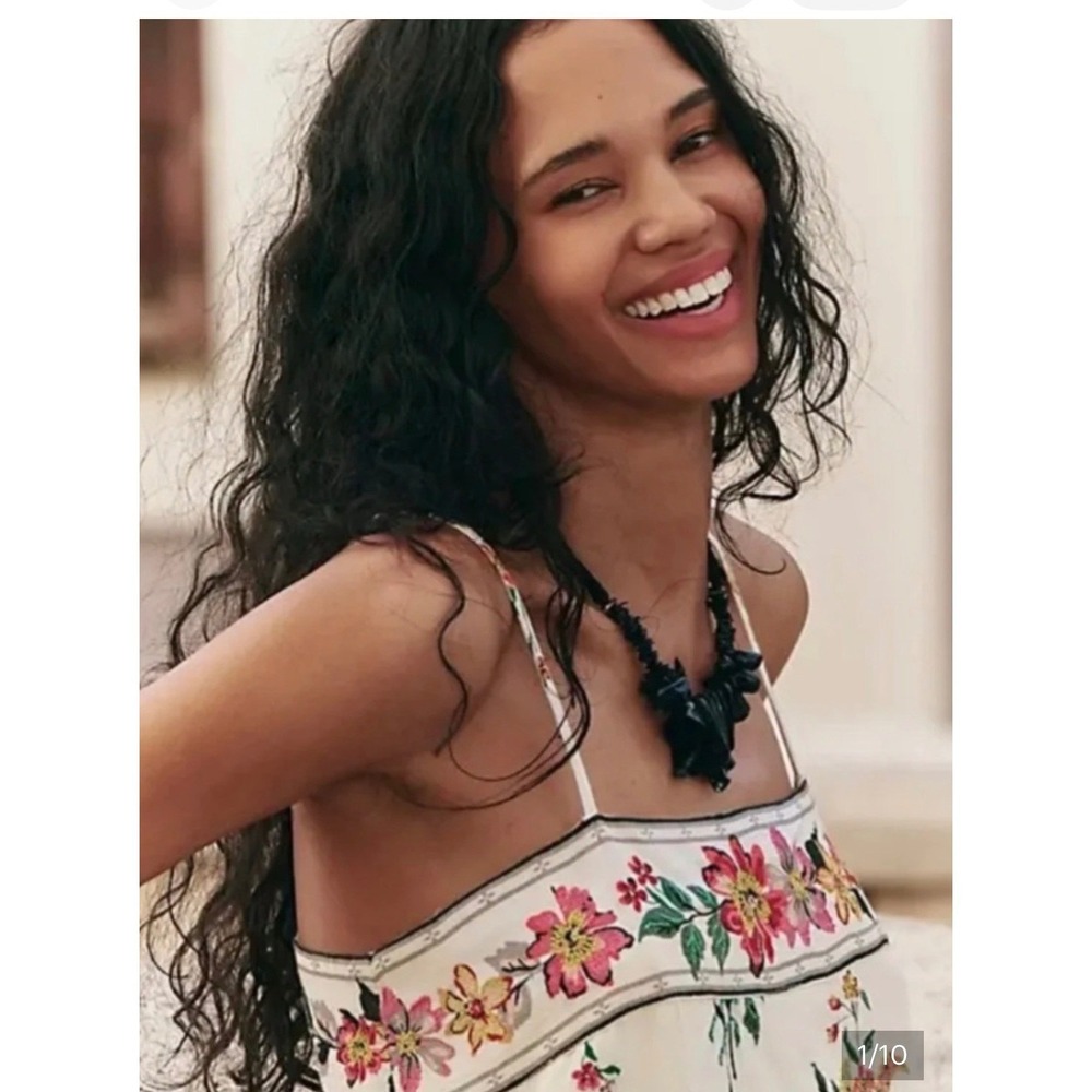 Free People Kalua Shell Statement Necklace black iridescent new NWT vacation